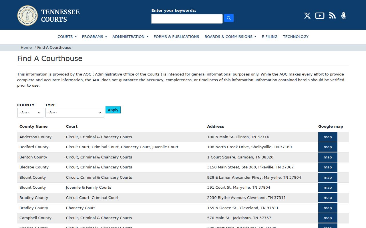 Obion County court schedule courthouse finder route