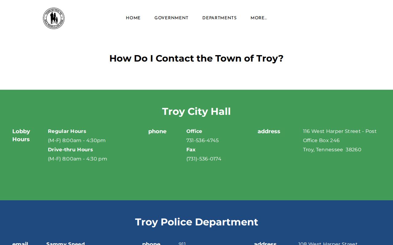 Troy court records City Hall contact route