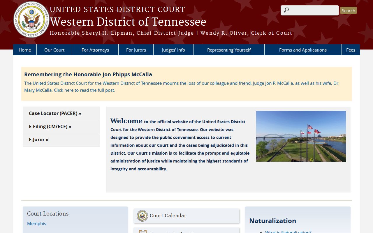 Obion County case search federal court locations and docket links